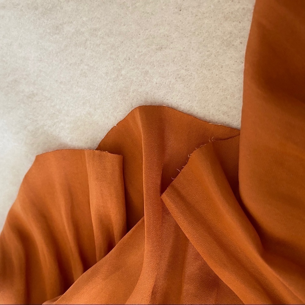 BANANA REPUBLIC Heritage sz S Orange Long Sleeve Ruffle Shirt - Picture 6 of 8